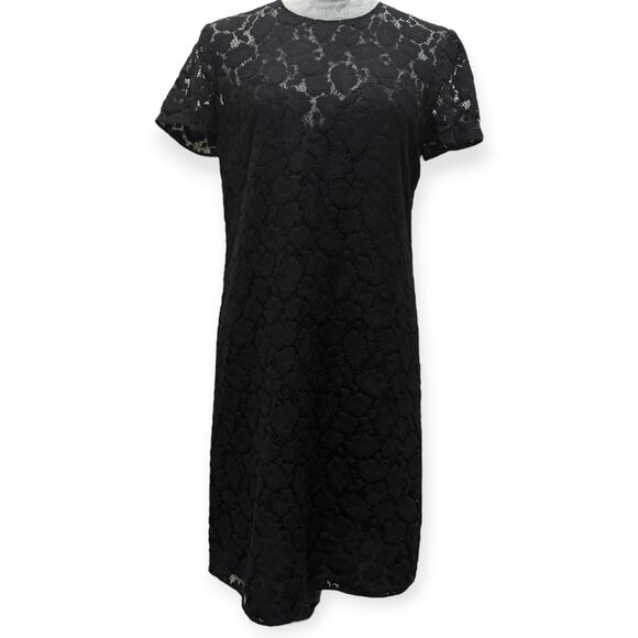 Moschino Cheap and Chic Cotton Lace Shift Fitted Midi Dress Black Size USA 8 - Picture 1 of 5